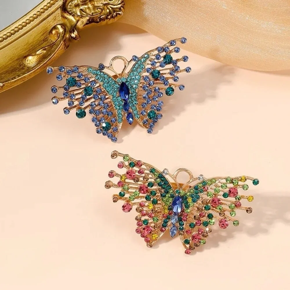 Huge Butterfly Rhinestone Statement Ring